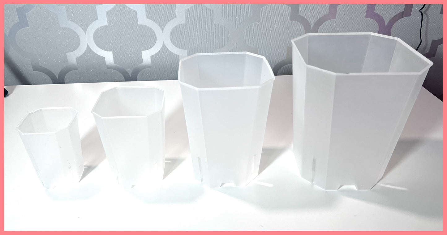 Tall Slit Square Transparent Plastic Pot