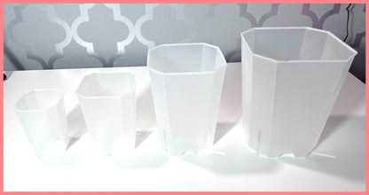 Tall Slit Square Transparent Plastic Pot