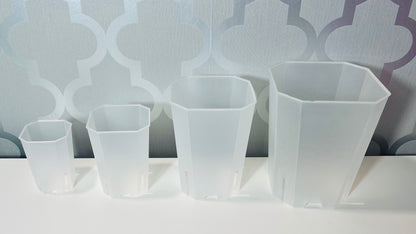 Tall Slit Square Transparent Plastic Pot